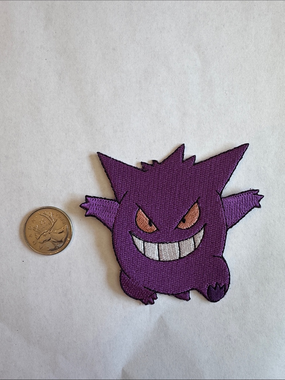 Gengar Embroidered Iron-On Patch - Purple